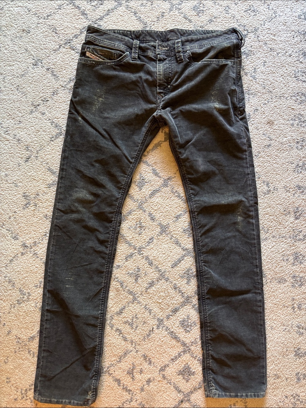 Diesel Slim Straight Pants in Black